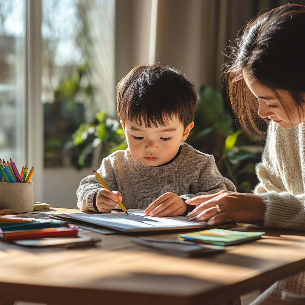 Child doing homework